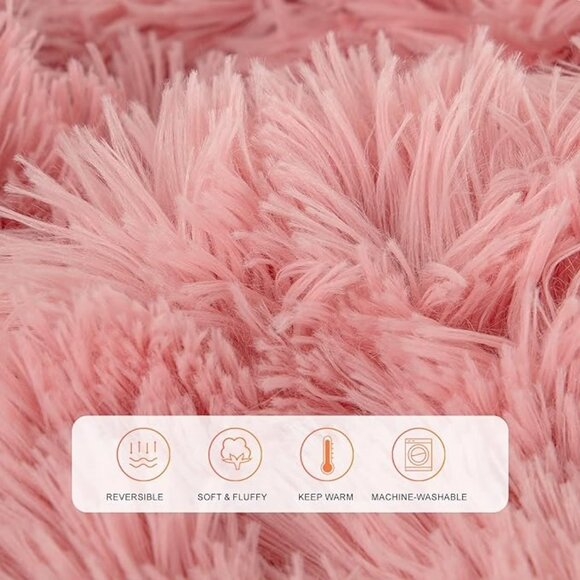 TOONOW Extra Soft Fuzzy Faux Fur Blanket Queen Size 78"x90", Reversible … - Picture 11 of 16